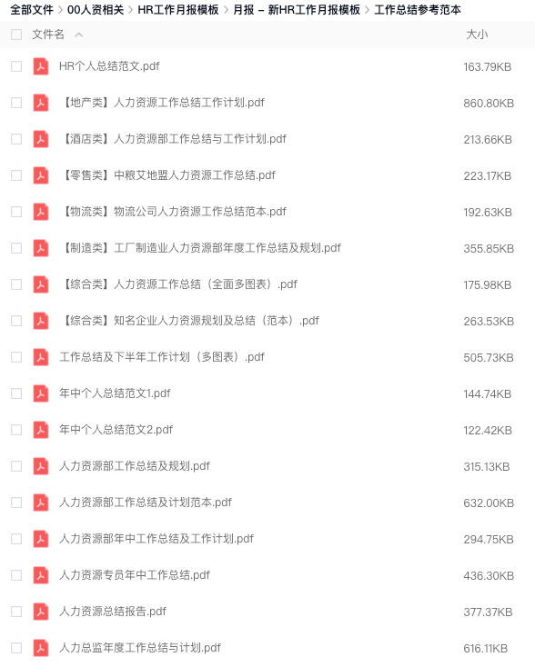 新HR工作月报精选模板合集-91智库网